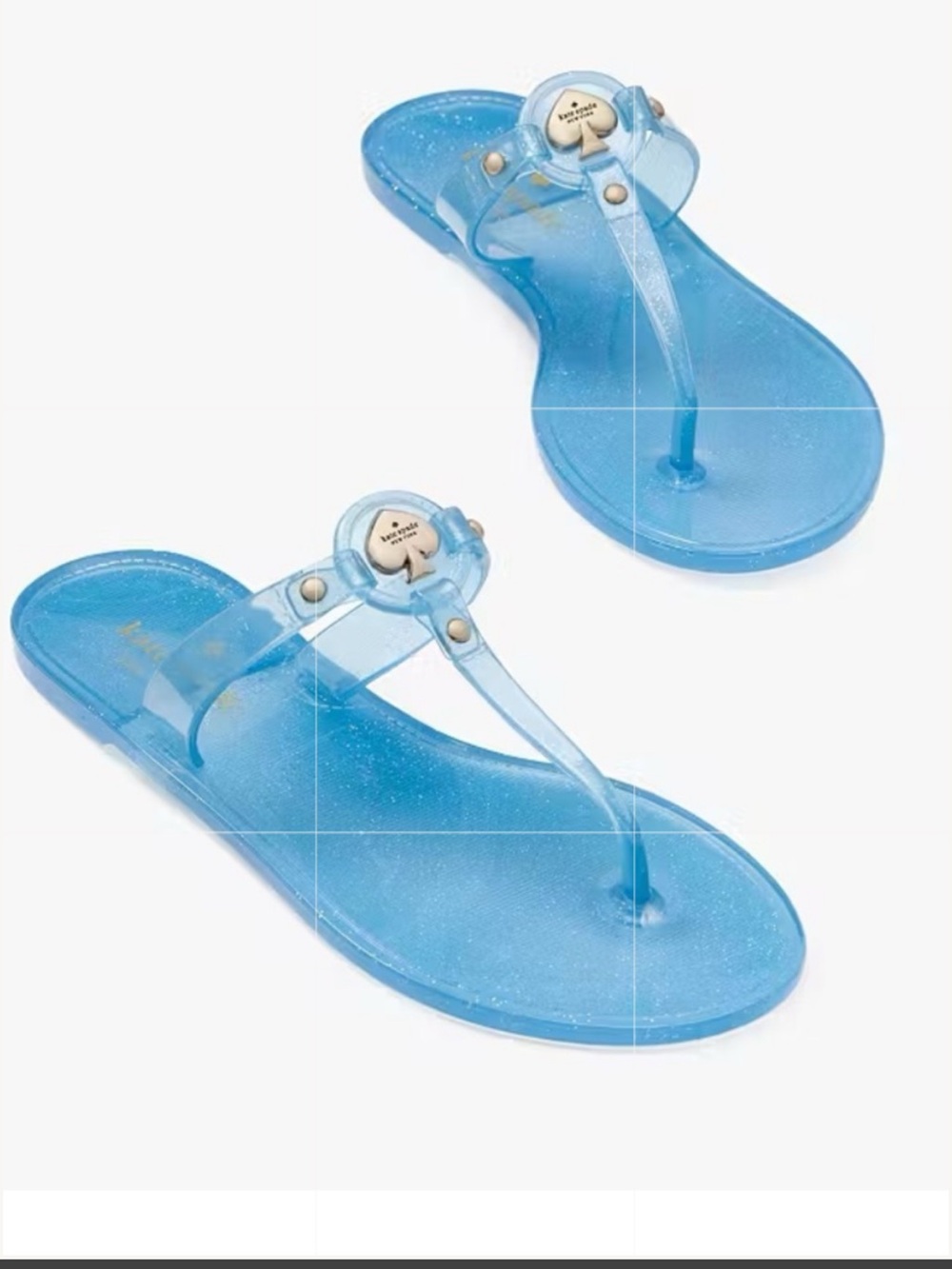 ♠️🩵♠️ KATE SPADE Kendall GLITTER Jelly T-Strap Sandal ♠️🩵♠️ NWT ♠️🩵♠️ - Picture 12 of 16